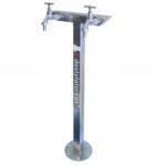 E-destylatory Kerti csaptelep 70cm két csap Inox "ferde négyzet" alsó vízellátás (2xKran70KwadratDolnySkośny)