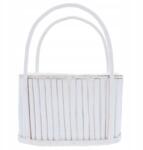 Vipolimex Fehér virágkosár fa kaspó erkélyvédő fóliával és fülekkel (JL-C24-154W)