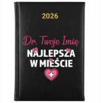 FunnyCase Könyvnaptár 2026 A Legjobb A Városban Fekete Tervező Ajándék Minták (Kalendarz Czarny NAJLEPSZA W MIEŚCIE)