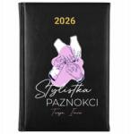 FunnyCase Könyvnaptár 2026 Köröm Stylist Fekete Tervező Ajándék Minták (Kalendarz Czarny STYLISTKA PAZNOKCI)