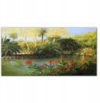 Coloray Vászon falikép Erdő folyó híd 100x50 cm (010030010010000018561)