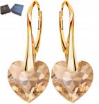 Mennica Świdnicka Fülbevaló Arany Ezüst 925 Ajándék Szív Hosszú Angol Kapcsos Gyönyörű