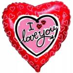 Flexmetal Szív alakú fólia lufi love piros hélium (07/8266)