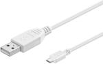 PremiumCord Usb 2.0 A-Micro B kábel, M/M, fehér (8592220012090)
