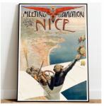  Franciaország, Nizza Utazó Poszter Repülőgép A3 (Plakat Podróżniczy Podróże Vintage)