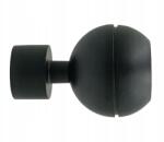 ESTAdeco Karnisrúd végzáró, fi 19 mm, kerek Optic, 2 darabos készlet, Matt Fekete