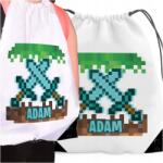 Wyczaruj Prezent Fehér Táska Gyerek Hátizsák Név Pixel Játék Pixel Blue Mine Creep (DZIEŃ DZIECKA URODZINY DO SZKOŁY PIKSELE GRA)