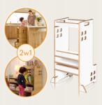 Lionelo Kitchen Helper Montessori Konyhai Segédeszköz 2in1 Cass könyvtár (LO-CASS WHITE)