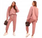 Kesi Sötét rózsaszín kétrészes női pulóver nadrág szett Vaj (5907302849137)