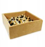 Mimii Száraz medence 110x110x40 Velvet Soft Carmel labdákkal 600 db: bézs, világos (ca024)