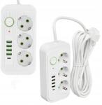 Kobi Hosszabbító Tápkábel Kapcsoló 5x Usb 3 Aljzat 5m hálózati fehér (KGLPZW3U5D5B)