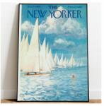  Poszter Vászonkép Vitorlások Tenger Ég New Yorker 50x70 (Plakat Okładka Magazynu The New Yorker)