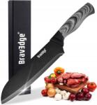  Bravedge Santoku szakácskés 7'' 18cm acél metál ajándék (Bravedge)