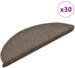 vidaXL öntapadós lépcsőszőnyegek 30 db 56 x 17 x 3 cm bézs félkör alakú (3365688)