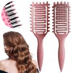 Lewer Hajsugoró Kefe göndör hajhoz, loknik definiálására, masszírozó sörtékkel rózsaszín (CURL DEFINE STYLING COMB BOUNCE)