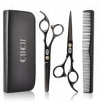  CIICII 6.5"-os Fodrász Olló Készlet - Hajvágó és Ritkító Olló, Fekete