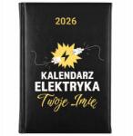 FunnyCase Könyvnaptár 2026 Villanyszerelő Naptár Fekete Tervező Ajándék Minták (Kalendarz Czarny KALENDARZ ELEKTRYKA)
