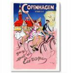  Vintage utazó poszter Dánia Koppenhága A3 (Plakaty na ścianę Podróże travel A3)
