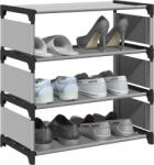 vidaXL szürke nem szőtt szövetből cipőállvány 4 szintes 54x28x55 cm (4100622) - valora