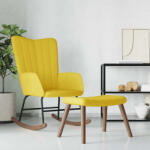 vidaXL mustársárga bársony hintaszék lábtartóval (327761) - valora