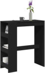 vidaXL fekete szerelt fa tárolórekeszes bárasztal 90 x 40 x 103, 5 cm (854374) - valora