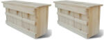 vidaXL 2 darab fa verébház 44 x 15, 5 x 21, 5 cm (276008)