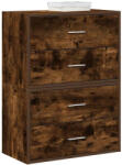 vidaXL 2 db füstölt tölgy szerelt fa szekrény 2 fiókkal 60 x 31 x 40cm (858830)