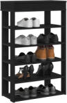 vidaXL fekete szerelt fa cipőtartó 60x30x98 cm (859924)