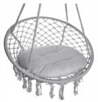  Boho fonott függőhinta, szürke párna (SDH233)