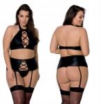 Passion Szett erotikus fehérnemű size plus Nancy Set fekete 6XL/7XL Passion (101060)