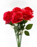  Rózsák Piros Művirágok 50CM Csokor 5 Db Anyák napja piros rózsa (TM-2348)