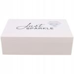  Ékszertartó doboz tükörrel - ékszerdoboz, ajándéknak is tökéletes, fehér (szkat. CS OM21)