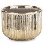 Styldekor Virágtartó Fedél Arany 18x26cm Bordázott Öregített Fedél Retro 20 25 (0408447AP)