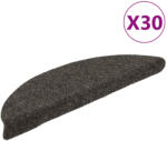 vidaXL öntapadós lépcsőszőnyegek 30 db 56 x 17 x 3 cm antracit félkör alakú (3365687)