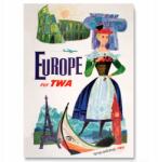  Utazó poszter Vintage Europa Dekoráció A3 (Plakaty na ścianę Podróże travel A3)