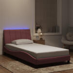 vidaXL rózsaszín bársony ágykeret LED-ekkel matrac nélkül Hanko 100 x 200 cm (3213768)