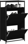 vidaXL fekete szerelt fa cipőszekrény 60x34x112 cm (840029)