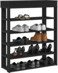vidaXL fekete szerelt fa cipőtartó 80x30x98 cm (859933)
