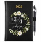  Naptár Fekete 2026 Határidőnapló Ajándék Motiváció Hibák Tolltartó (KALENDARZ BŁĘDY DŁUGOPIS)