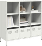 vidaXL fehér acél tálalószekrény 101, 5 x 39 x 103, 5 cm (851393)