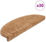 vidaXL 30 db bézs színű, félkör alakú lépcsőszőnyeg 65 x 21 x 4 cm, nagy (3365814)