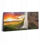 Wallfluent Vászonkép Fa Keret Nappaliba Izlandi vízesés 100x50 cm (010030010010000001542)