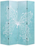 vidaXL kék pillangó mintás paraván 160 x 170 cm (245886)