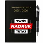 FunnyCase Naptár 25/26 Fekete Ajándék Tanárnak Tolltartó Nyomott Mintás (KALENDARZ Z DŁUGOPISEM NAUCZYCIELA NADRUK)