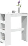 vidaXL fehér szerelt fa tárolórekeszes bárasztal 90 x 40 x 103, 5 cm (854373) - valora