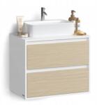 SONGMICS Modern akasztós fürdőszoba szekrény mosdó alá 2 fiók bézs-fehér (BBK501K01)