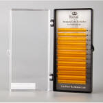 Royal Beauty Extensii de gene Premium ROYAL Silk (Galben), Curbură C, Grosime 0.15 mm, Lungime Mix, 12 rânduri
