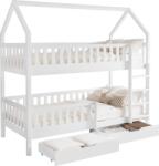 TEMPO KONDELA Montessori emeletes ágy, fehér, VENITA TYP 2