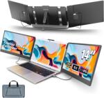 Velixo Háromszorosan kihúzható monitor 13"-17"-es laptophoz, 14", Full HD 1080P IPS kijelzővel, 60 Hz-es frissítés, 1000: 1 kontrasztarány, Windows/MacOS/Linux/Android, hordozható és összecsukható kialakítás