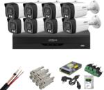 Dahua Komplett megfigyelő rendszer 8 kamera Dahua 8MP Smart Dual Light 40m mikrofon, 8 csatornás DVR, HDD és telepítési tartozékok (RVN-43386-)